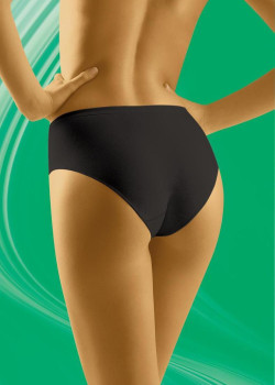 Гладки памучни бикини с висока талия в черно Comforta