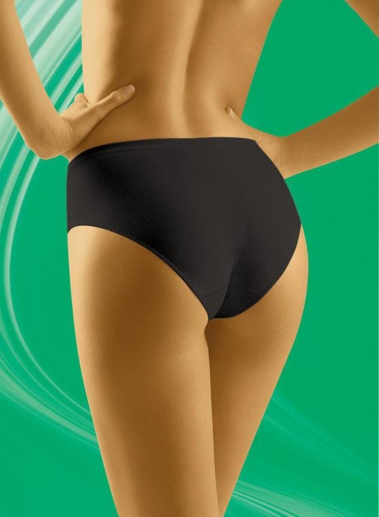 Гладки памучни бикини с висока талия в черно Comforta