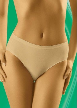 Гладки памучни бикини с висока талия в бежово Comforta