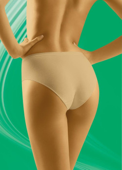 Гладки памучни бикини с висока талия в бежово Comforta