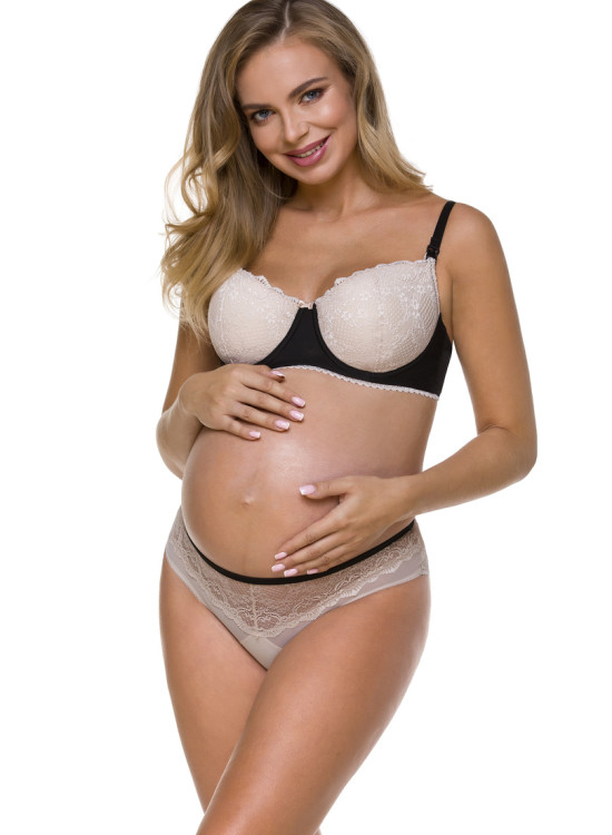 Сутиен за кърмачки в черно и бежово 3116
