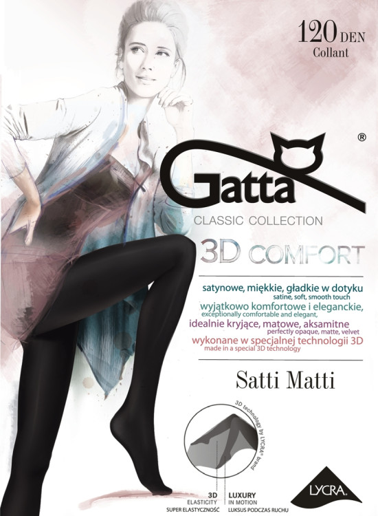 Безшевни чорапогащи в черен цвят LYCRA® 3D Satti Matti 120 DEN Безшевни чорапогащи в черен цвят LYCRA® 3D Satti Matti 120 DEN