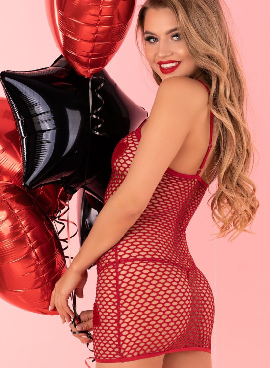 Секси мрежеста нощница с прашки Sensual Секси мрежеста нощница с прашки Sensual