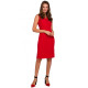 K004 Pencil dress with a v-neck - red K004 Pencil dress with a v-neck - red