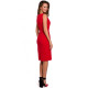 K004 Pencil dress with a v-neck - red K004 Pencil dress with a v-neck - red