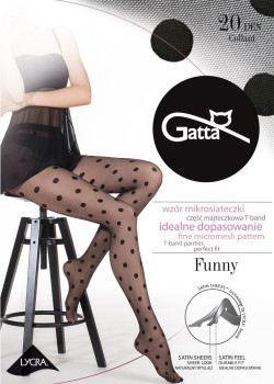 Чорапогащи на точки в черен цвят FUNNY - 07 20 DEN