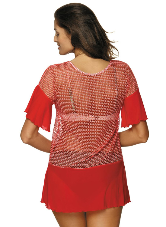 Плажна туника в червено Claire M-460-2-Плажни туники-LadyStyle.bg Плажна туника в червено Claire M-460-2-Плажни туники-LadyStyle.bg