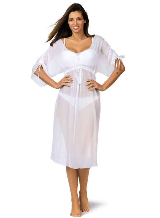 Плажна туника в бяло Dora M-443-1-Плажни туники-LadyStyle.bg Плажна туника в бяло Dora M-443-1-Плажни туники-LadyStyle.bg