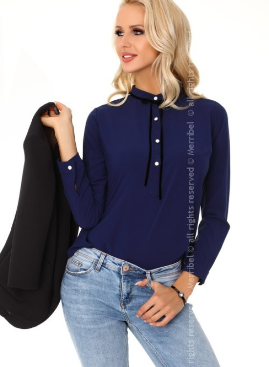 Дамска блуза в тъмносиньо Semele-Блузи / Топове-LadyStyle.bg Дамска блуза в тъмносиньо Semele-Блузи / Топове-LadyStyle.bg