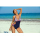 Цял бански костюм в тъмносиньо и фуксия Florence M-507-1-Цели бански-LadyStyle.bg