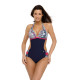 Цял бански костюм в тъмносиньо и фуксия Florence M-507-1-Цели бански-LadyStyle.bg