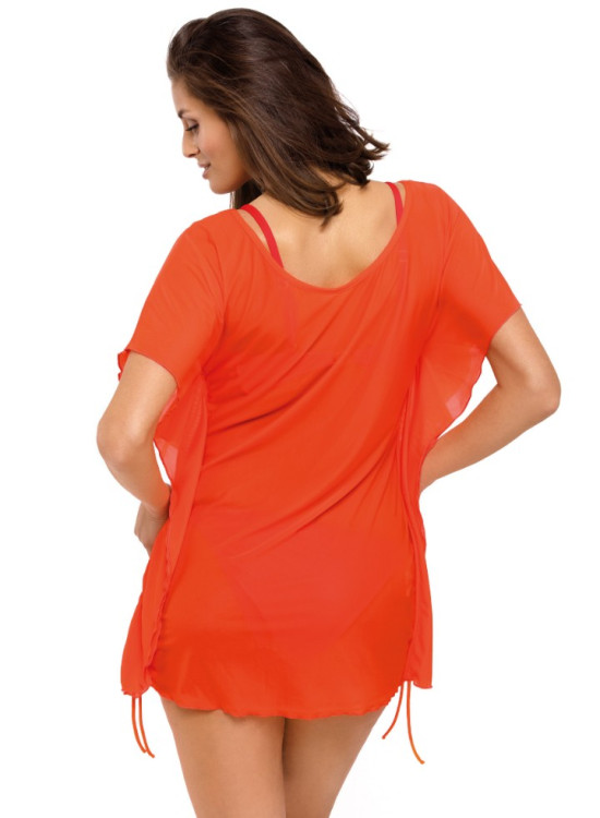Плажна туника в оранжев цвят Kaya M-516-2-Плажни туники-LadyStyle.bg