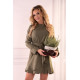 Мини рокля в цвят каки Manetera-Къси рокли-LadyStyle.bg