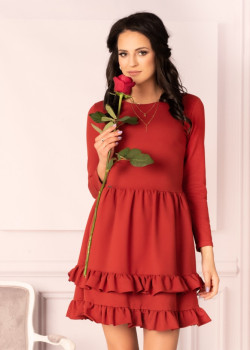 Мини рокля във червен цвят Madelana 