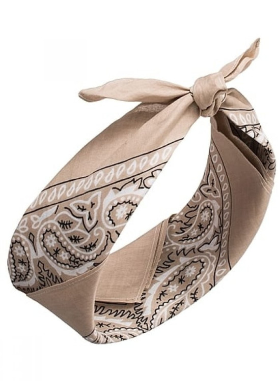 Кърпа за глава бандана Bandana в бежов цвят-Бандани-LadyStyle.bg Кърпа за глава бандана Bandana в бежов цвят-Бандани-LadyStyle.bg