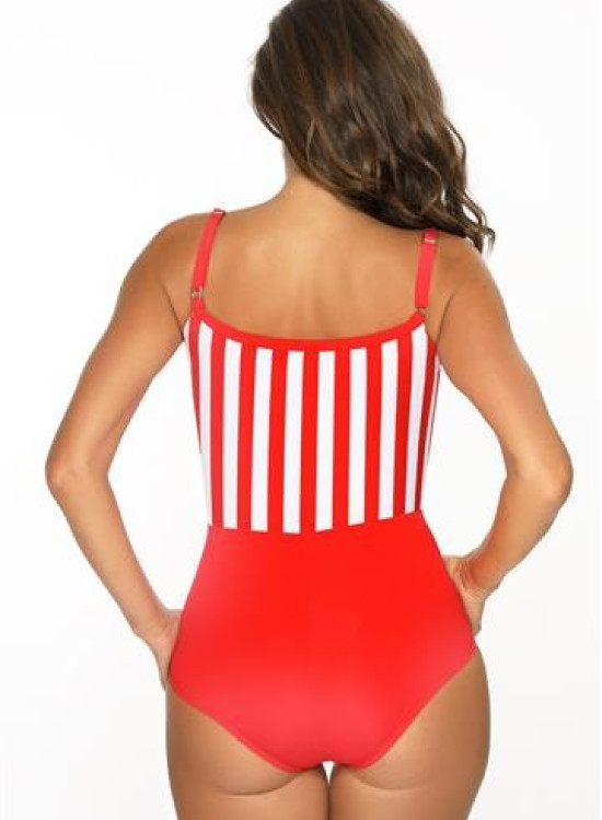 Цял бански костюм в червен и бял цвят Venere M-624-1-Цели бански-LadyStyle.bg
