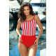 Цял бански костюм в червен и бял цвят Venere M-624-1-Цели бански-LadyStyle.bg
