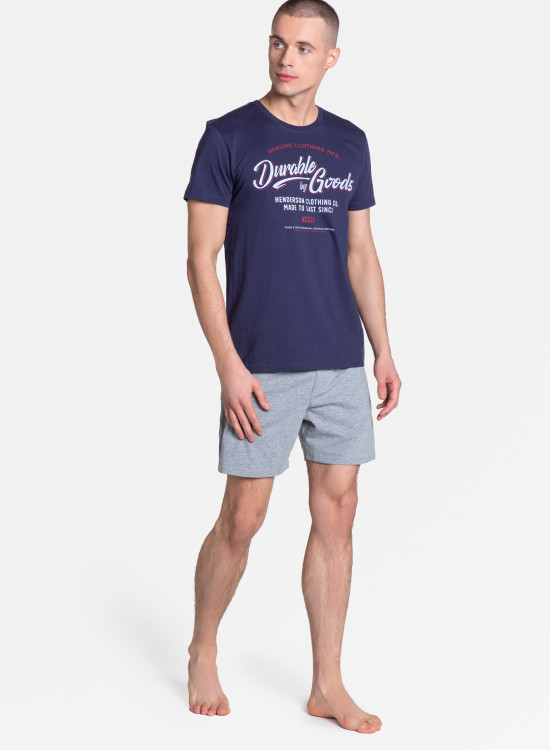 Мъжка пижама от две части в тъмносин и сив цвят Laze 38868-59X-Пижами-LadyStyle.bg Мъжка пижама от две части в тъмносин и сив цвят Laze 38868-59X-Пижами-LadyStyle.bg