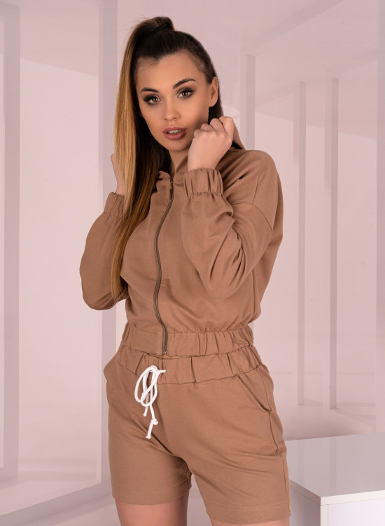 Комплект от две части в цвят камел Leneves D05-Блузи / Топове-LadyStyle.bg Комплект от две части в цвят камел Leneves D05-Блузи / Топове-LadyStyle.bg
