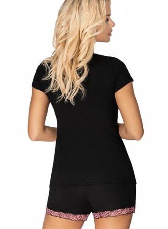 Пижама от две части в черен цвят Clara-Пижами-LadyStyle.bg Пижама от две части в черен цвят Clara-Пижами-LadyStyle.bg