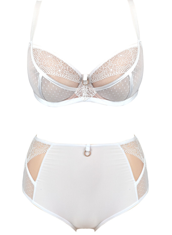 Бикини с висока талия в бял цвят 19057-Бикини-LadyStyle.bg