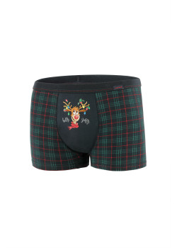 Мъжки коледни боксерки на каре Rudolph