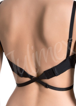 Закопчалка за изрязан гръб в черен цвят 