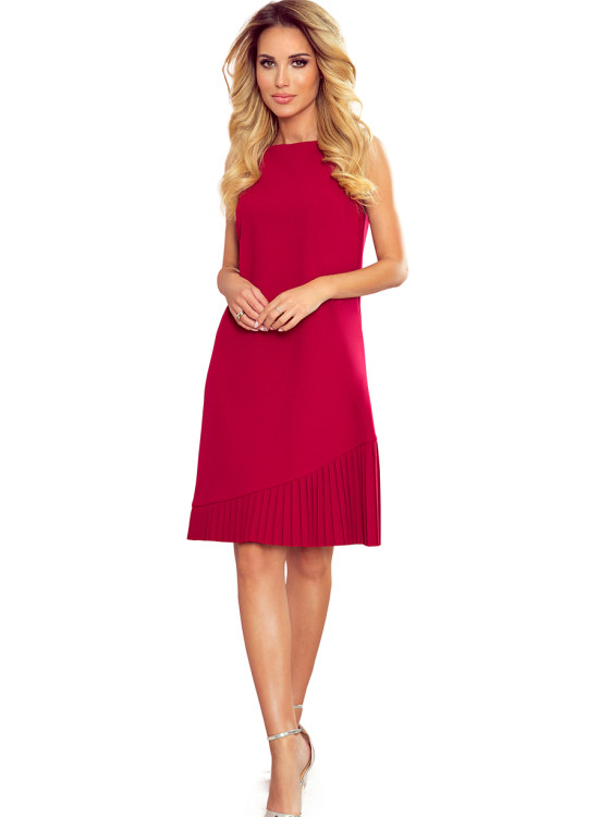 Миди рокля в червен цвят 308-2