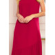 Миди рокля в червен цвят 308-2