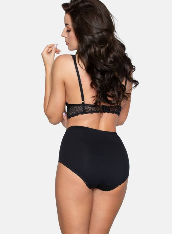 Памучни бикини с висока талия в черен цвят BBL185 