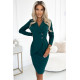 Елегантна рокля в зелен цвят 340-6