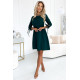 Елегантна рокля с връзки в зелен цвят 195-11