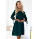 Елегантна рокля с връзки в зелен цвят 195-11