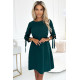Елегантна рокля с връзки в зелен цвят 195-11