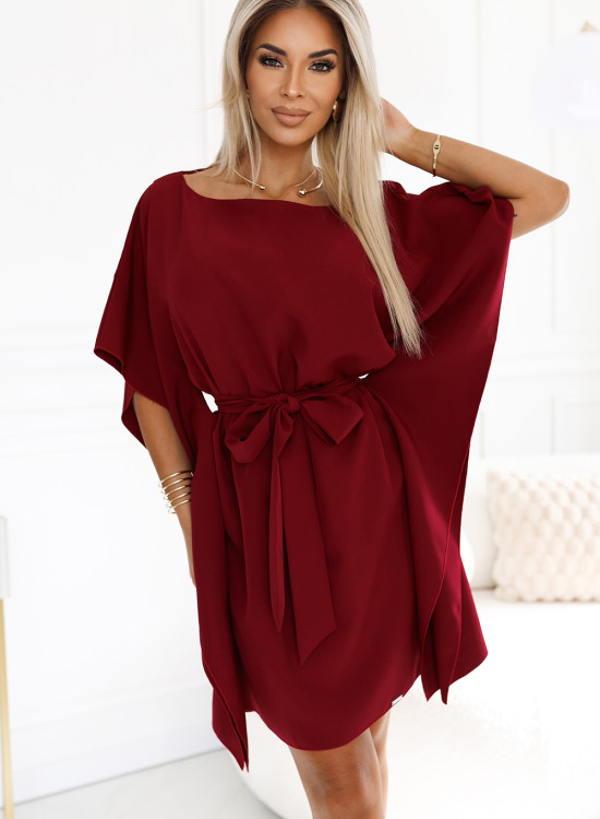 Широка рокля в бордо 287-34