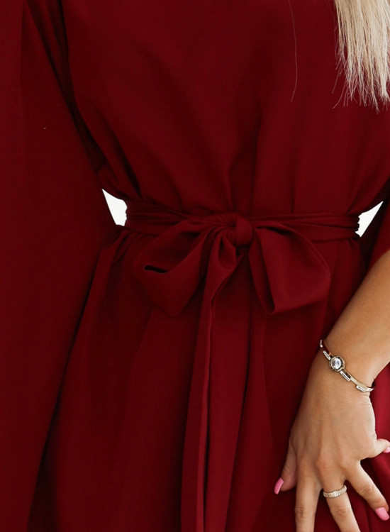 Широка рокля в бордо 287-34