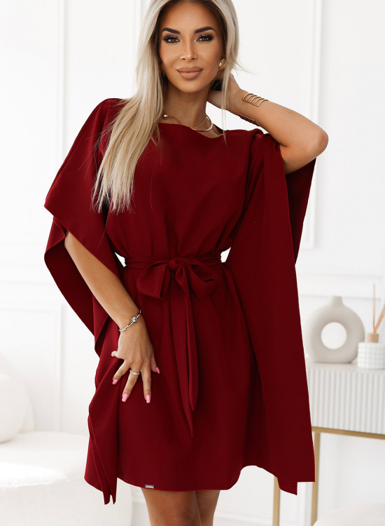 Широка рокля в бордо 287-34