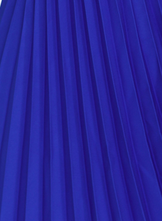 Елегантна миди рокля с къс ръкав в турско синьо 311-16