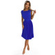 Елегантна миди рокля с къс ръкав в турско синьо 311-16