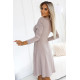 Ежедневна разкроена рокля в бежов цвят 567-1