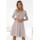 Ежедневна разкроена рокля в бежов цвят 567-1