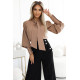 Елегантна блуза с панделка в бежово 578-1