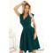 Разкроена миди рокля в зелено 348-11