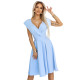 Разкроена миди рокля в светлосин цвят 348-12