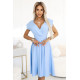 Разкроена миди рокля в светлосин цвят 348-12
