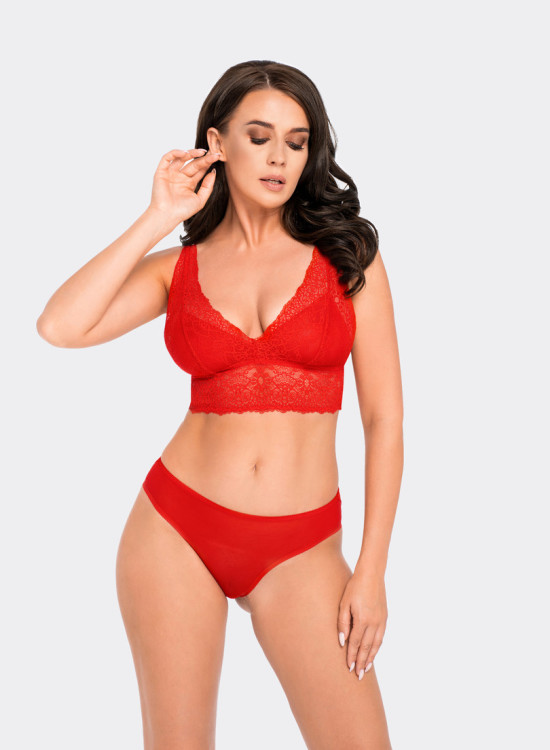 Бикини с дантелен гръб в червено BBL196