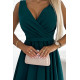 Официална рокля без ръкав в тъмнозелен цвят 478-3