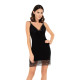 Нощница с тънки презрамки в черен цвят Allison-Нощници-LadyStyle.bg