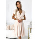 Разкроена миди рокля в бежов цвят 348-7
