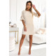 Ежедневна рокля с брокат в бежов цвят 217-10